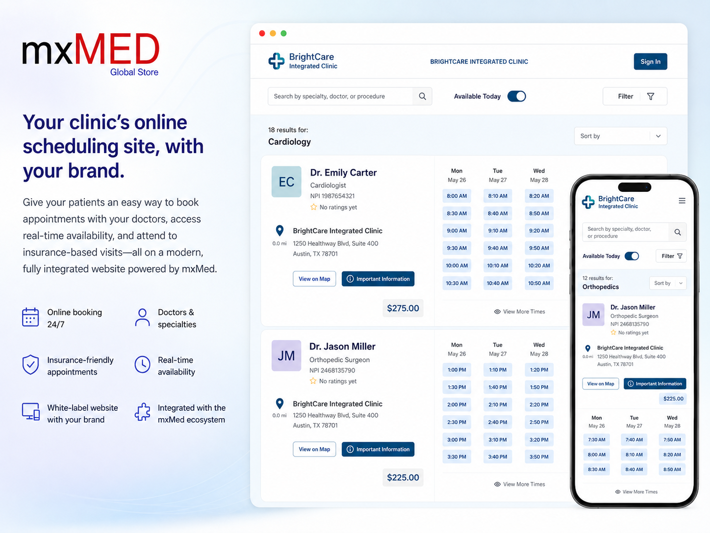 mxMed Global Store solution page visual